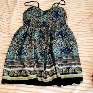 Beautiful print blue Nd white dress